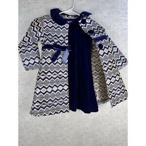 Girls 4T Blueberri Boulevard Blue Metallic Jacket Dress Set